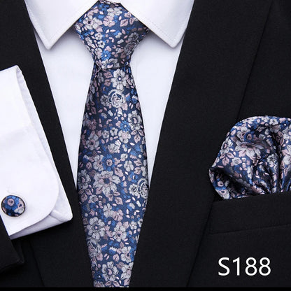 Tie Pocket Squares Cufflink Necktie Set