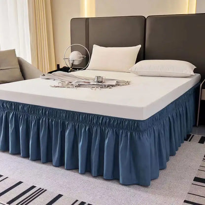 Pretty Comfort Ruffles Bed Skirts With Double Layers Elastic Belts-Wrinkle & Fade Resistant Fabric-15 and 18 Inch Height