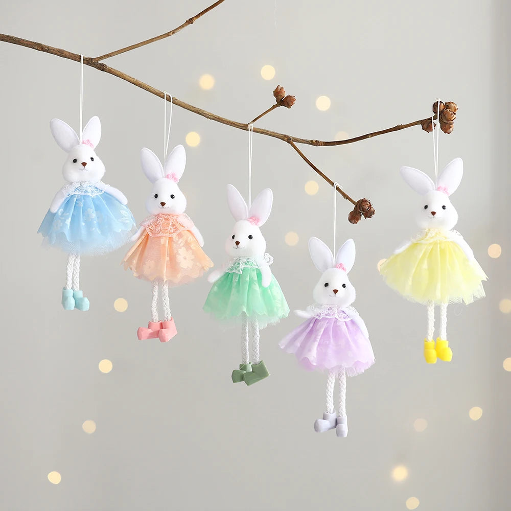 1pc Easter Flower Fairy Decoration Cute Rabbit Hanging Pendant Spring Easter Party Decor Birthday Baby Shower Supplies Kids Gift