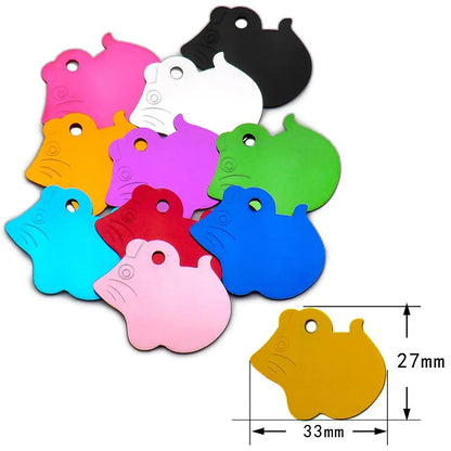 Random Mix 100pcs Aluminum Blank Dog Cat ID Pendant Engravable Ornament Tag Plates