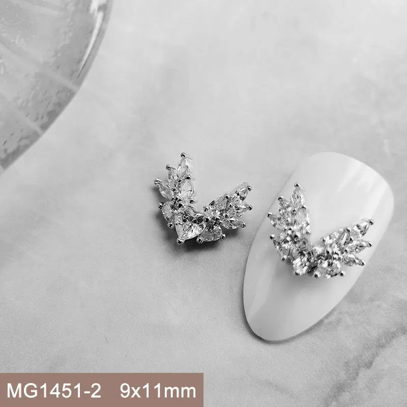 10pcs/lot Luxury No Fading Bow Butterfly Arc Nail Art Parts Zircon Crystal Manicure Nails Accesorios Supplies Decorations Charms
