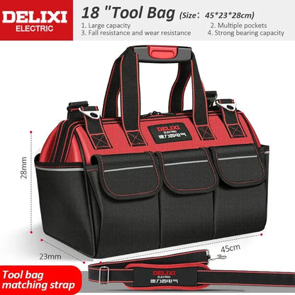 DELIXI ELECTRIC Tool Bag,Multifunctional Waterproof Storage Bags,Suitable for Electricians,Carpenters,Car Mechanics,Homeowners