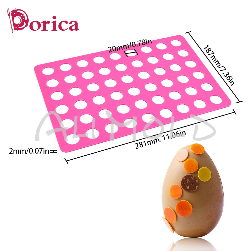 Round Silicone Chablon Mold – Cheese, Chocolate & Cookie Stencil Mat for Cake Decorating