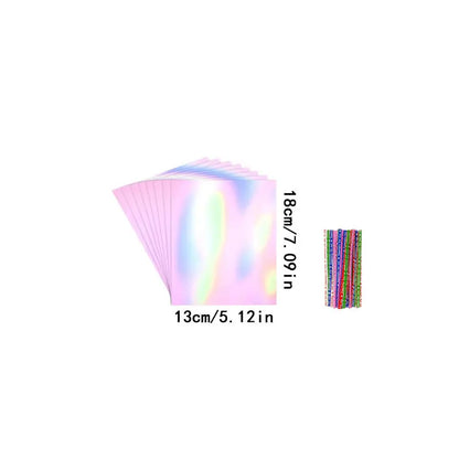 15/30/60pcs rainbow colored cellophane gift bag with tie, holographic cellophane gift bag for candy biscuits birthday gift