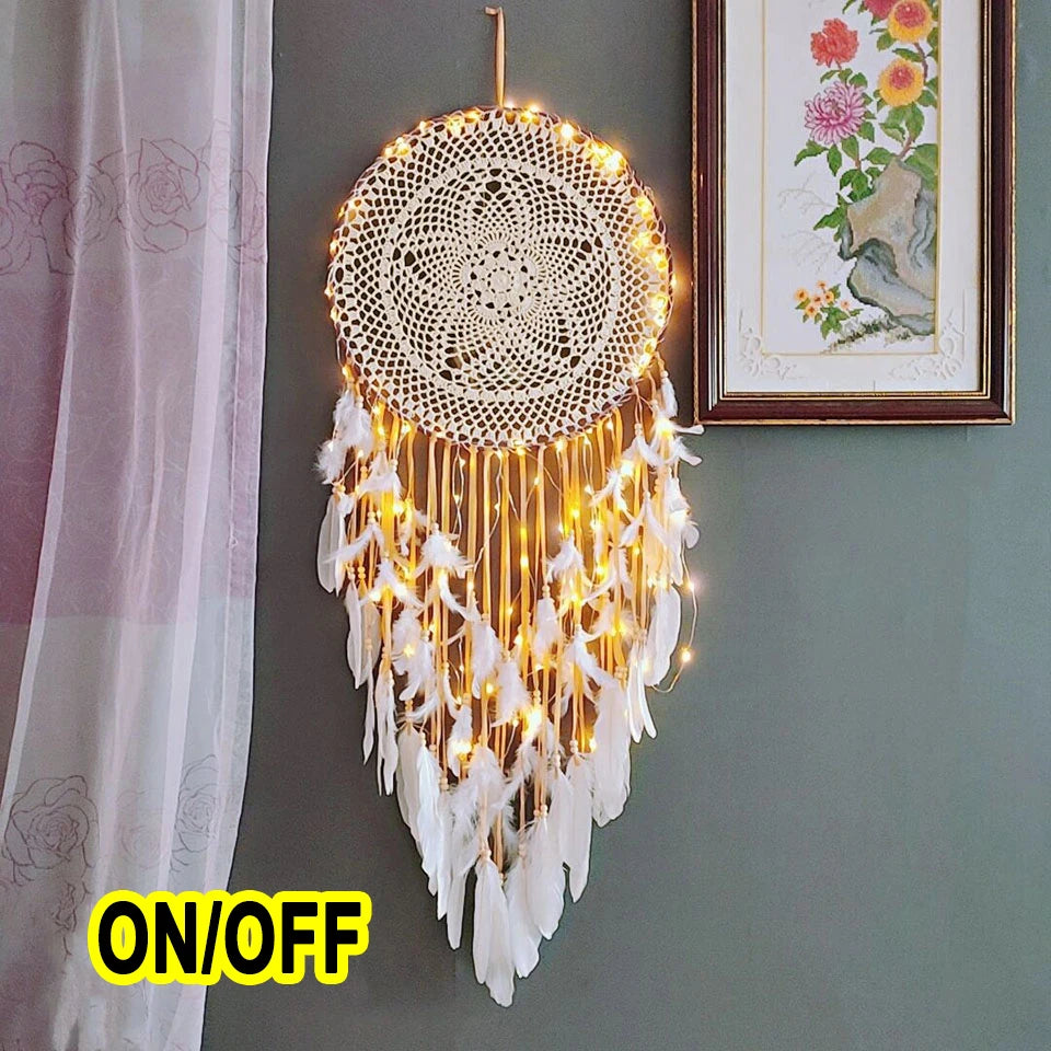 big dream catcher hanging/light decoration nordic decoration home girls room/nursery/kids decor dreamcatcher children room new 5