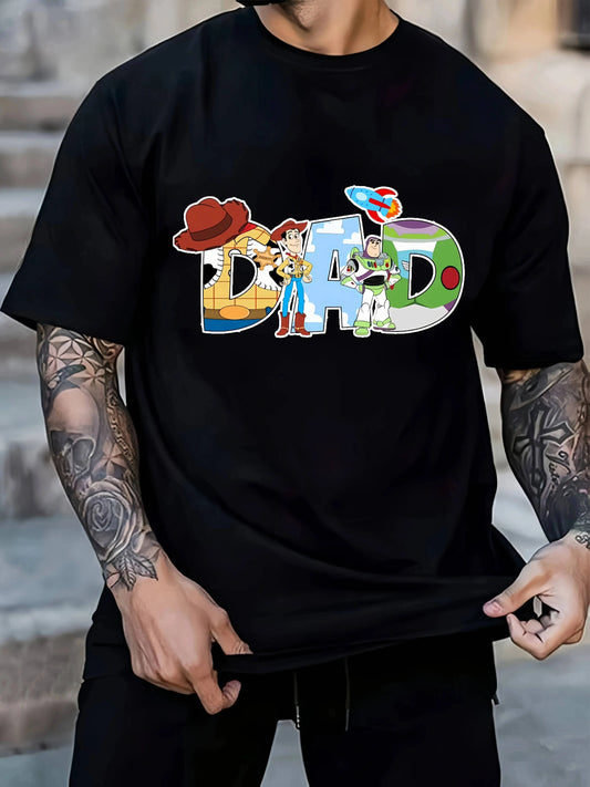 Toy Story DAD T Shirt Casual Summer Tee Woody Buzz Lightyear Short Sleeves Cartoon For Dad Birthday Present Father S Day