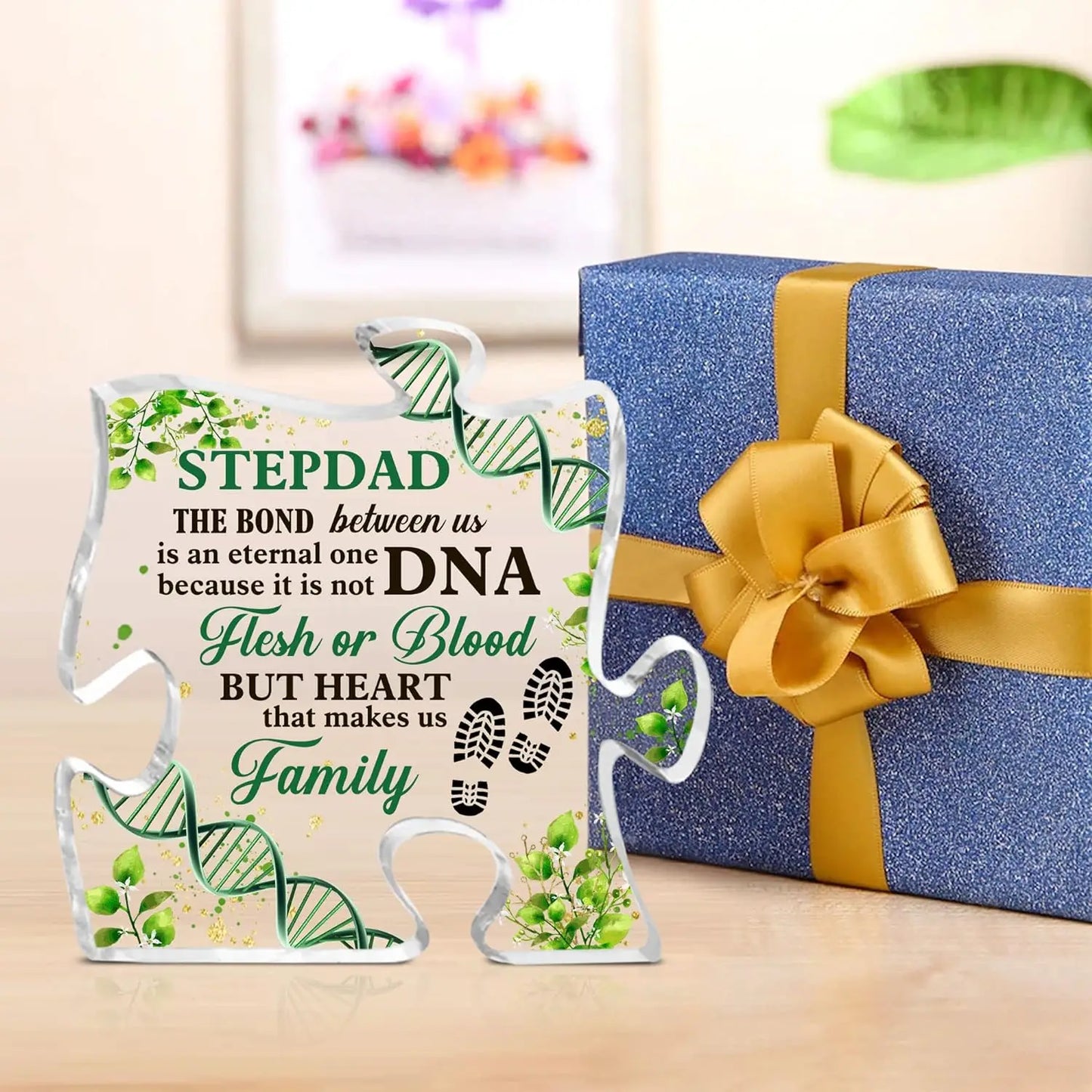 StepDad Gifts from Daughter Son,Birthday Gifts for Father Bonus Dad, Gifts for Fathers Day Christmas, Clear Desk Decorative Sign