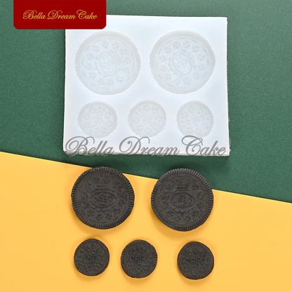 3D Mini Cream‑Filled Cookie Silicone Mold – Biscuit, Fondant & Chocolate DIY Baking Tool