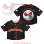 Halloween Jack Skellington Baseball Crop Top Jersey Nightmare Before Women's Short sleeve button Baseball Shirt