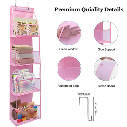 4/6-Tier Hanging Storage Bag Foldable Organizer Over-The-Door Holder For Hair Accessories Snacks Toys Clothes Storage Holder