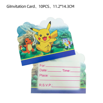 Pokémon birthday party decoration Balloon Disposable Tableware Tablecloth Straws Cup Plates Baby Shower Supplies