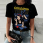 Disney Princess Cartoon Printed Women T-shirt  Short Sleeve Casual Round Neck
