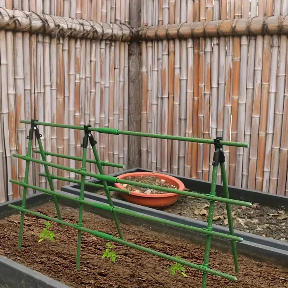 20pcs Garden Plastic-coated Metal Plant Climbing Pole Support Frame, Climbing Pole Connected To The Bracket fixing Clamp Accesso