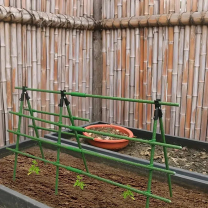 20pcs Garden Plastic-coated Metal Plant Climbing Pole Support Frame, Climbing Pole Connected To The Bracket fixing Clamp Accesso