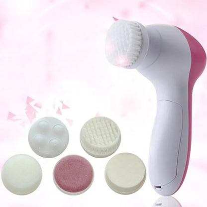 Electric Facial Cleaner 5 IN 1 Face Cleansing Brush Wash Machine Cleanser Tool