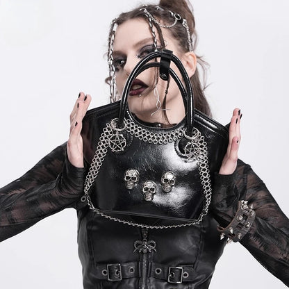 Devil Fashion Gothic Bucket Bag – Portable Punk Crossbody Handbag for Women