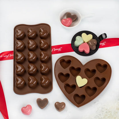Multi Size Love Silicone Chocolate Mold Heart Candy Jelly Baking Set Ice Cake Mould Candle Soap Making Set Valentine's Day Gifts