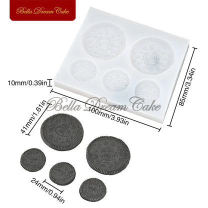 3D Mini Cream‑Filled Cookie Silicone Mold – Biscuit, Fondant & Chocolate DIY Baking Tool
