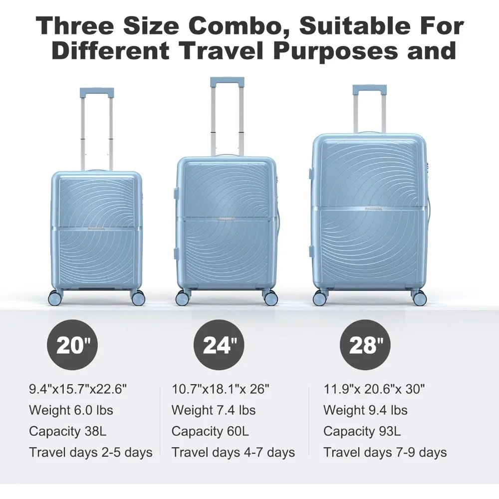 Luggage Set, 3-Piece Hardside Suitcase Set, 20-inch, 24-inch, 28-inch Luggage, Travel Luggage Set, Large Suitcase with Wheels