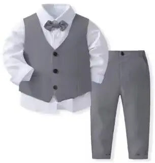 Boy Set Solid Vest Suit