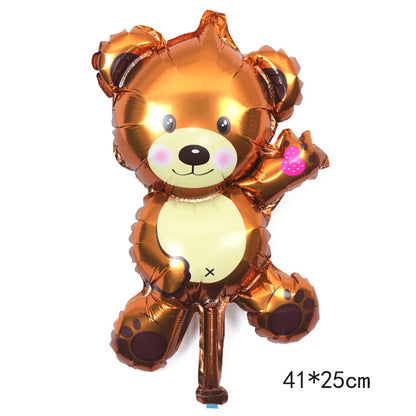 New Cartoon Animal Theme Foil Balloon Jungle Safari Lion Monkey Rabbit Kids Adult Birthday Party Decoration Supplies Baloon
