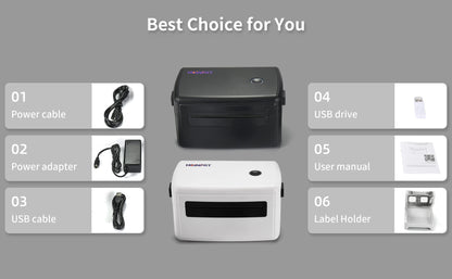 Thermal Label Printer 4x6, Shipping Label Maker for Small Business, High-Speed,Inkless, for USPS, Amazon, Etsy, USB for Windows
