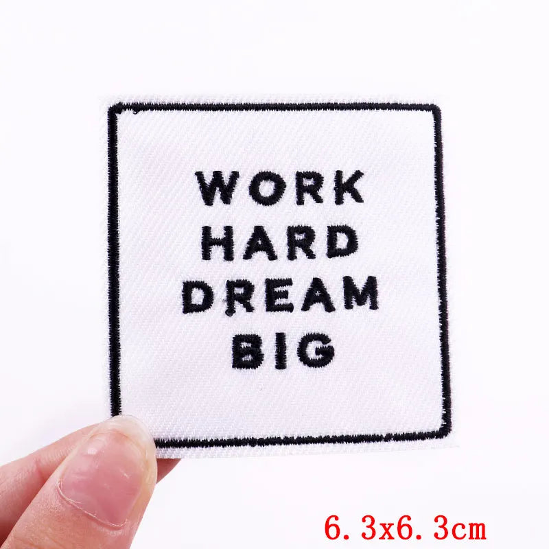 Letter Embroidered Patch Cartoon/Personality Letter Slogan Patch Iron On Patches For Clothing thermoadhesive Patches Sew Badges