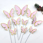 Purple Pink Butterfly Cake Decoration Happy Birthday Cake Topper Wedding Birthday Party Dessert Baking Decoration