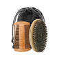 Mens Professional Soft Boar Bristle Wood Beard Shaving Brush and  Mustache Comb Kit with Gift Bag  andHairdresser Brush Hair Combs