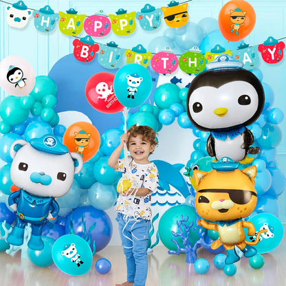 114‑Pcs Octonauts Party Kit – Plates, Napkins, Tablecloth, Balloons & More