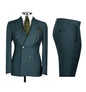 Chic Light Blue Double‑Breasted Groom Suit – Peak Lapel 2‑Piece Formal Wedding Tux Set