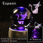 Pokemon Crystal Ball 3D Pikachu Gengar Mewtwo Night Light Lamp Pokeball 3D Glass Pokemon Crystal Ball Statue Kids Birthday Gift