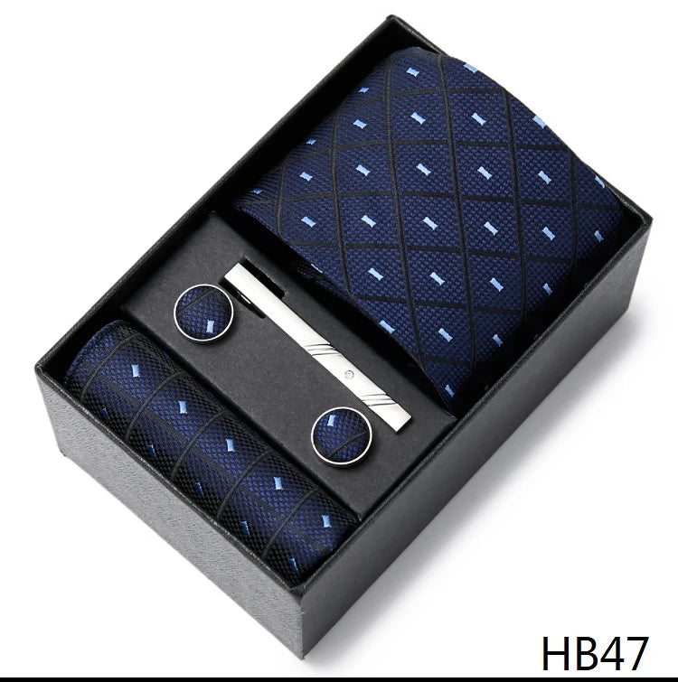 Men's  Tie Pocket Squares Necktie Box Set