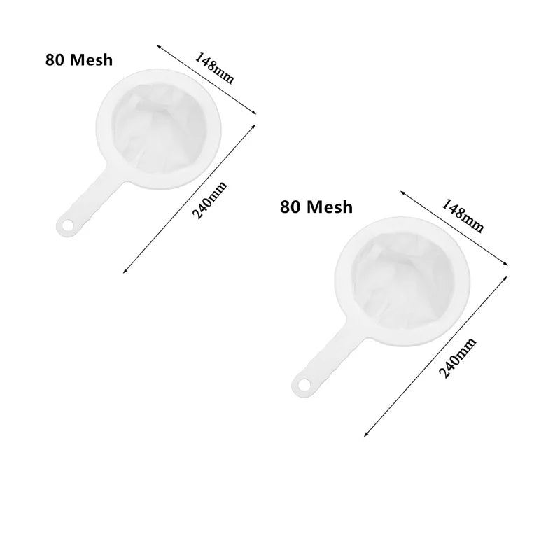 1PC Fine Mesh Strainer Spoon for Coffee, Milk, Soy, and Yogurt 100/200/300/400 Mesh Nylon Filter For Kitchen Dining Gadgets