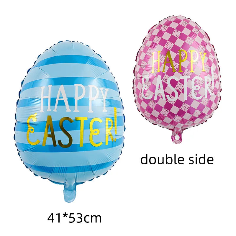Cute Cartoon White Bunny Aluminum Foil Balloons Rabbit Happy Easter Party Decoration Supplies Children Favor Birthday Party Gift