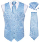 Luxury Paisley Men's Suit Vest Tuxedo Waistcoat Necktie Handkerchief Cufflink Sleeveless Jacket Vest
