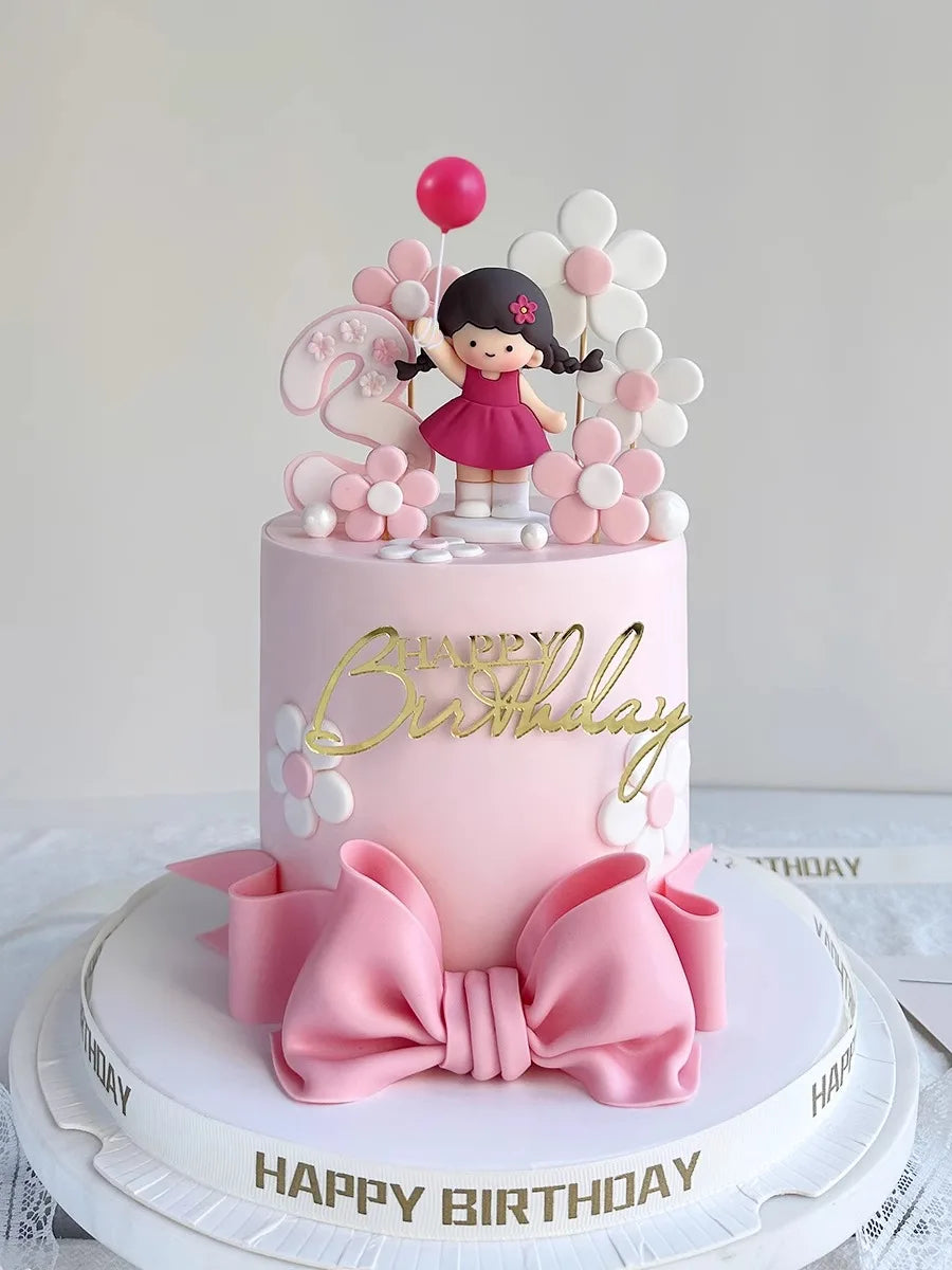 Princess Flower Cake Topper – Happy Birthday Decoration for Girl’s 1st Birthday, Baby Shower & Party Gift Box