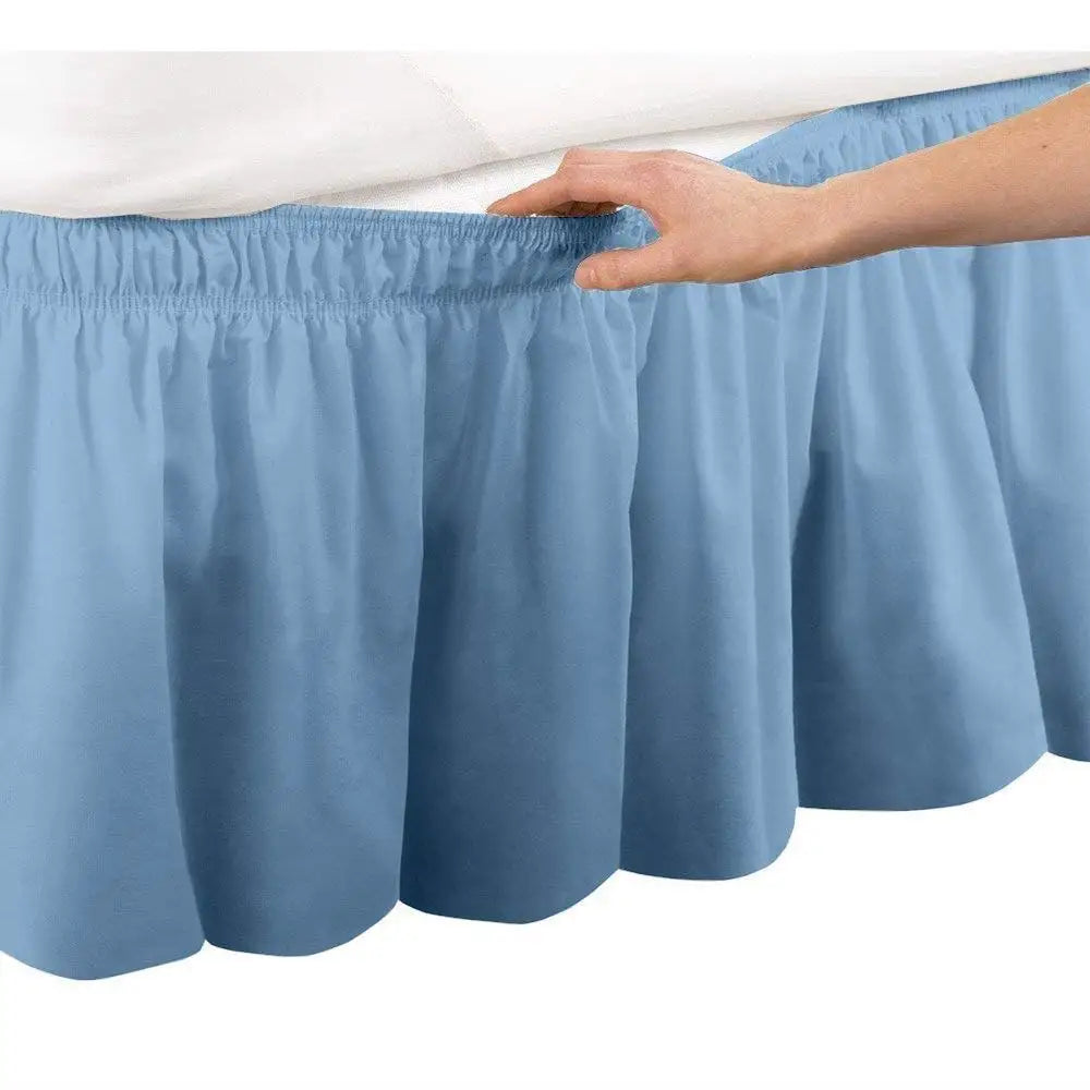 Top Selling Classic Thick Solid ColorWell Made Ruffles Bed Skirt With Wrinkle and Fade Resistant Fabric and  Widen Elastic Belt