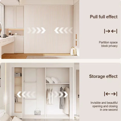 Super‑Thick Foldable Door Curtain – Hole‑Free Design with Invisible Storage & Hanging Hooks