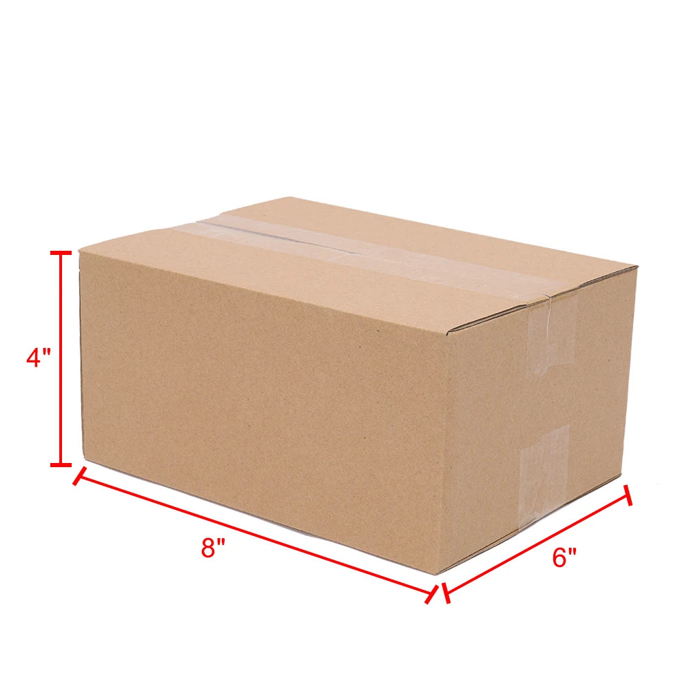 100-Pack Corrugated Cardboard Shipping Boxes   8x6x4" 6x4x4" 6x4x2" 4x4x4" Mailing, Packing, Moving & Storage for Business/Home