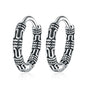 Vintage 925 Sterling Silver Hoop Earrings Pattern Earring For Women Silver Jewelry Korea New
