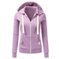Autumn/Winter New Women'sPersonalized Fashion Sports Hoodie Long Sleeve Drawstring Pocket Zipper Coat Woolen Sweater Top CYXX386