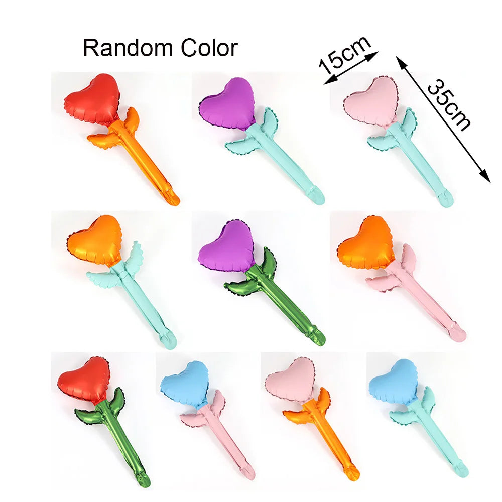 0/30/50pcs Mini Love Flower Balloons – Bouquet‑Style Heart Balloons for Valentine’s Day, Mother’s Day & Wedding DIY Decor