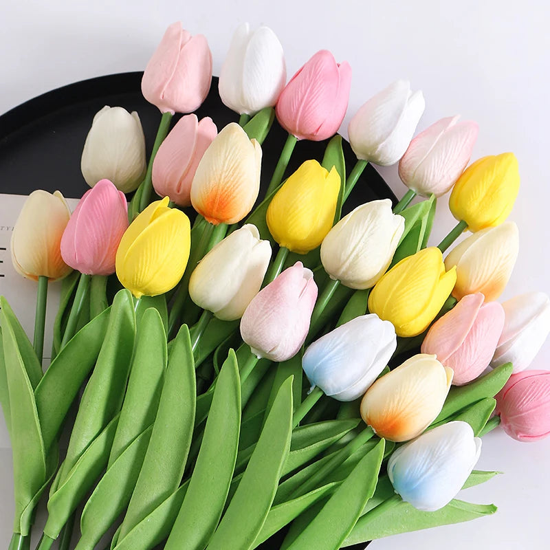 5/10Pcs Artificial Tulip Flowers Bouquets Indoor Home Room Decor Garden Wedding Decoration Party Table Vase Ornament Fake Flower