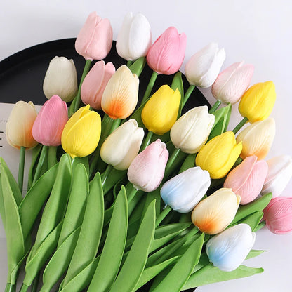 5/10Pcs Artificial Tulip Flowers Bouquets Indoor Home Room Decor Garden Wedding Decoration Party Table Vase Ornament Fake Flower
