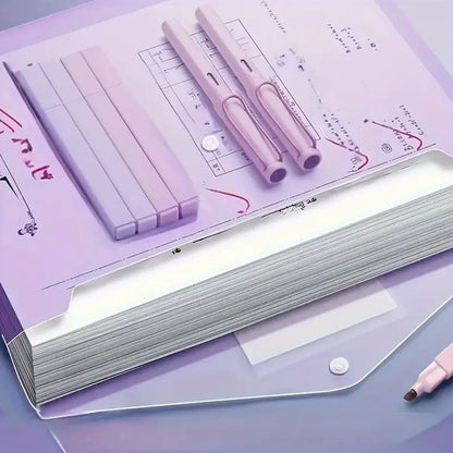 5pcs Plastic Transparent Document Storage Folder  Bag 16C -A4 Paper Size
