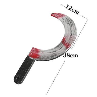 Halloween Bloody Knife DIY Party Decoration Sharp Plastic Toy Simulation Kitchen Knife Tricky Props Curved Knife Halloween Props