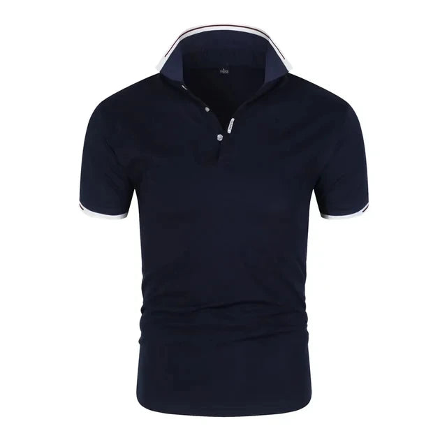 Men’s Summer Polo Shirt – Short Sleeve Contrast‑Color Casual Streetwear Collar Top