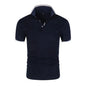 Men’s Summer Polo Shirt – Short Sleeve Contrast‑Color Casual Streetwear Collar Top