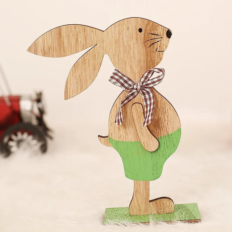 Wooden Easter Standing Rabbit – Spring Table Ornament Decor